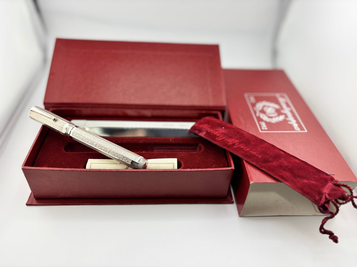 Montegrappa Reminiscence 80th Anniversary (1912 – 1992) Limited Edition Sterling Silver Fountain Pen - Fine 18kt Gold Nib
