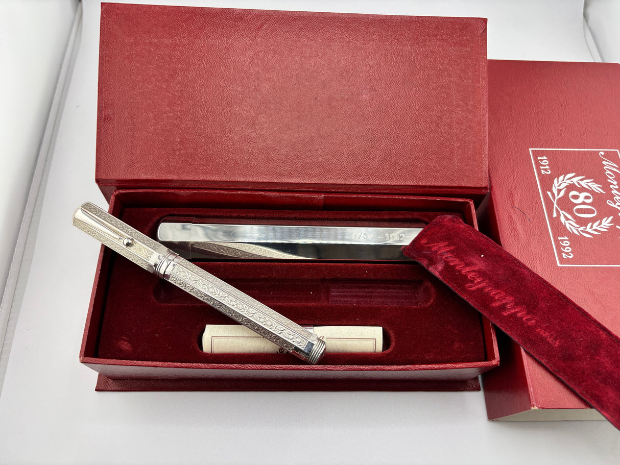 Montegrappa Reminiscence 80th Anniversary (1912 – 1992) Limited Edition Sterling Silver Fountain Pen - Fine 18kt Gold Nib