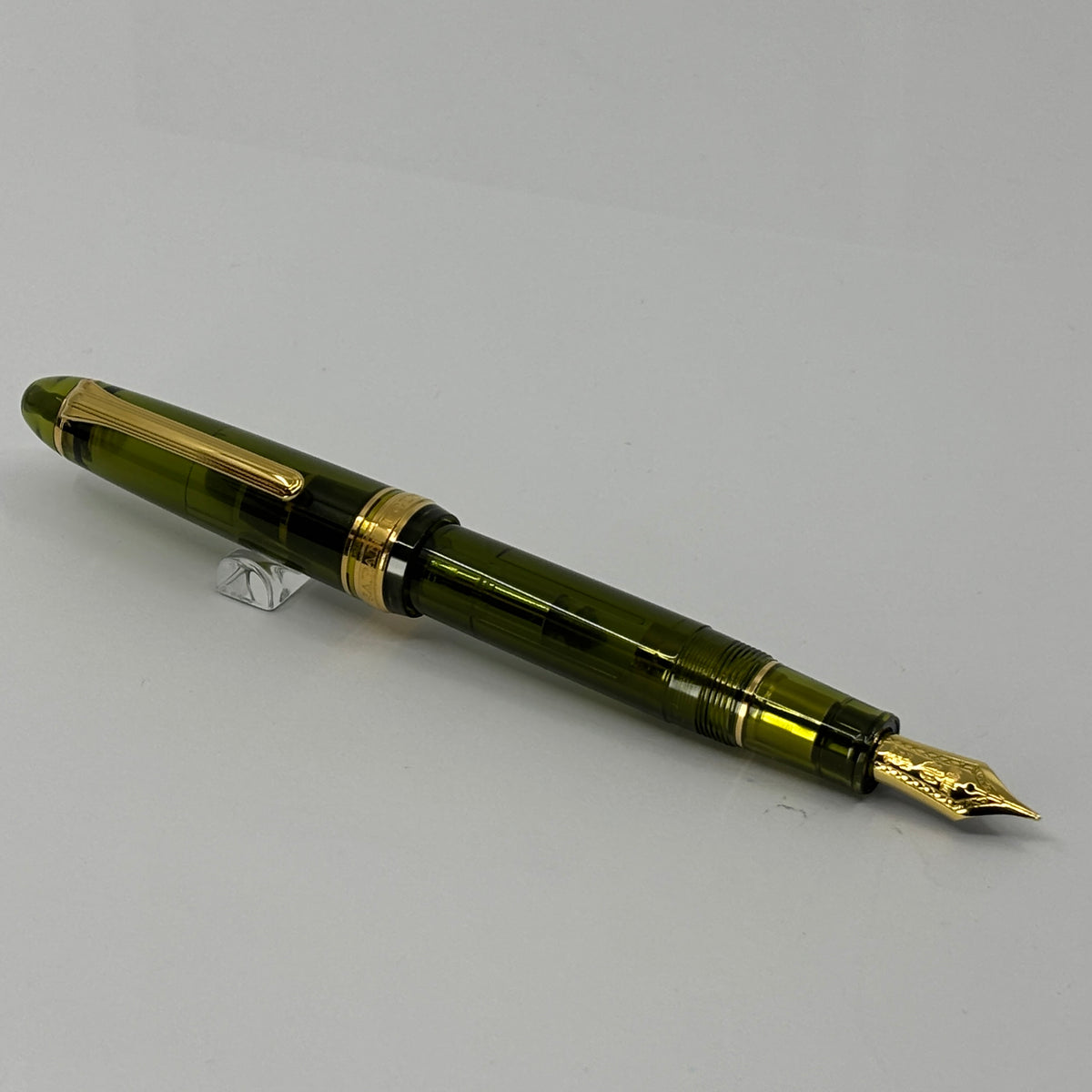Sailor 1911 Large Kagero Green Transparent Fountain Pen - Broad 21kt Gold Nib