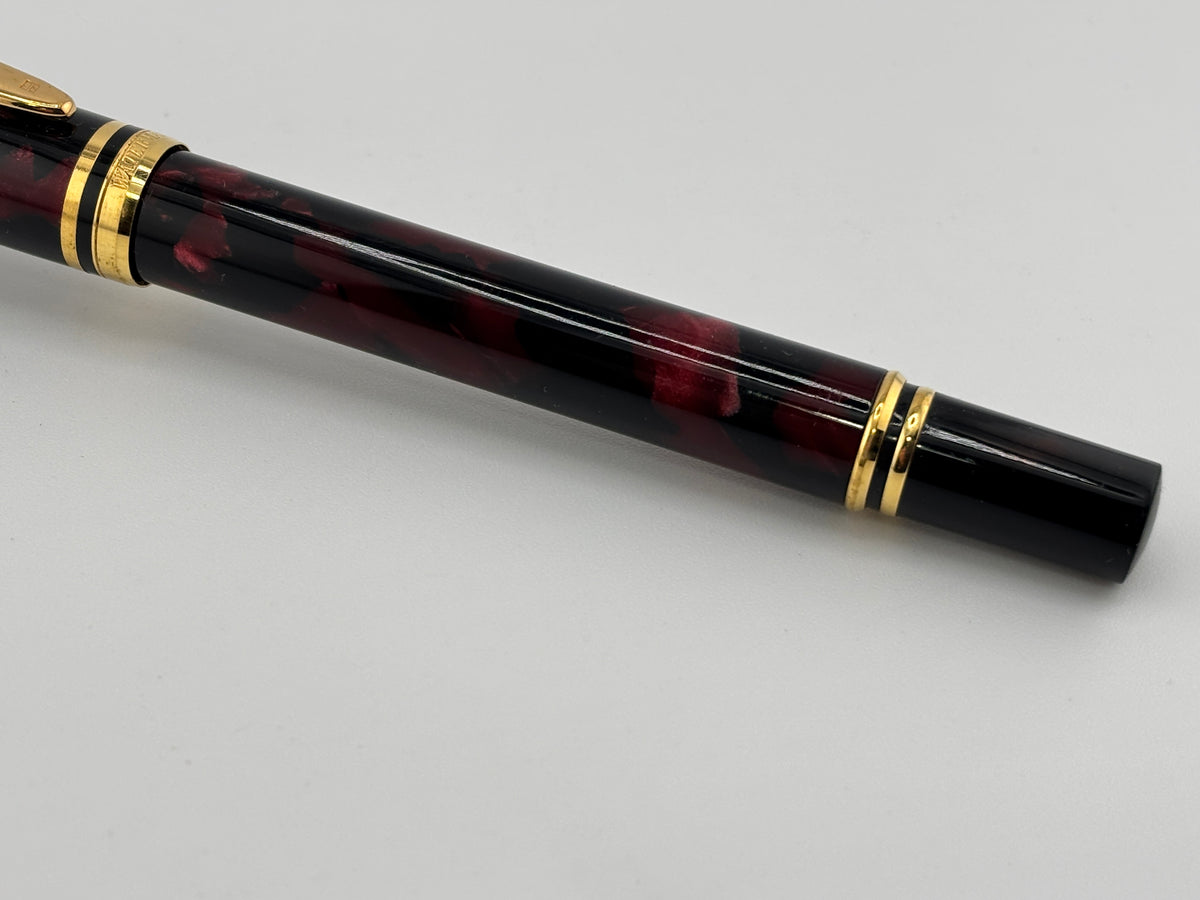 Waterman Man 200 Rhapsody Burgundy Marble Fountain Pen - Broad/Stub 18kt Gold Nib