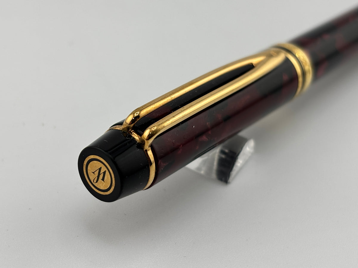 Waterman Man 200 Rhapsody Burgundy Marble Fountain Pen - Broad/Stub 18kt Gold Nib