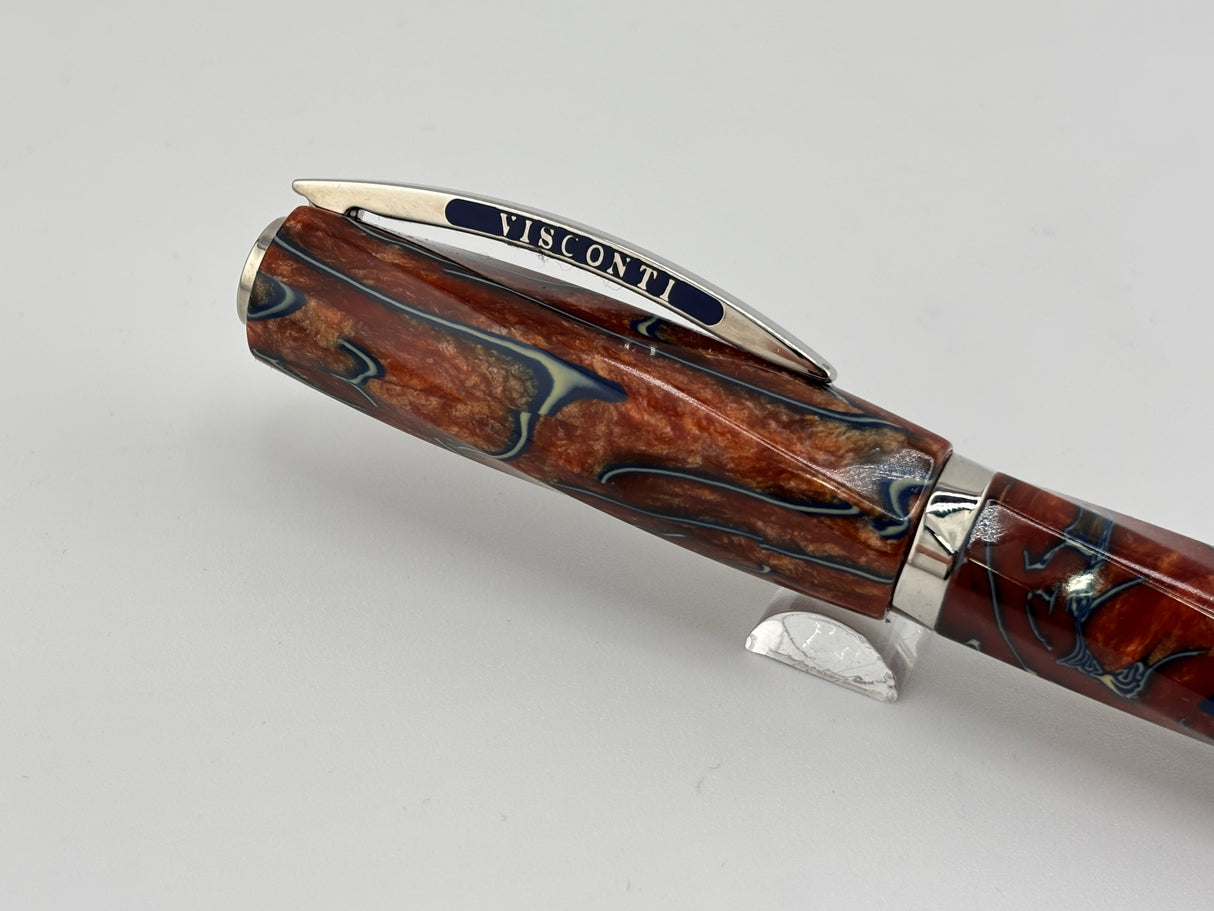 Visconti Divina Desert Springs Largest Size Celluloid Spiral Fountain Pen - Flexible Broad 23K Palladium Nib