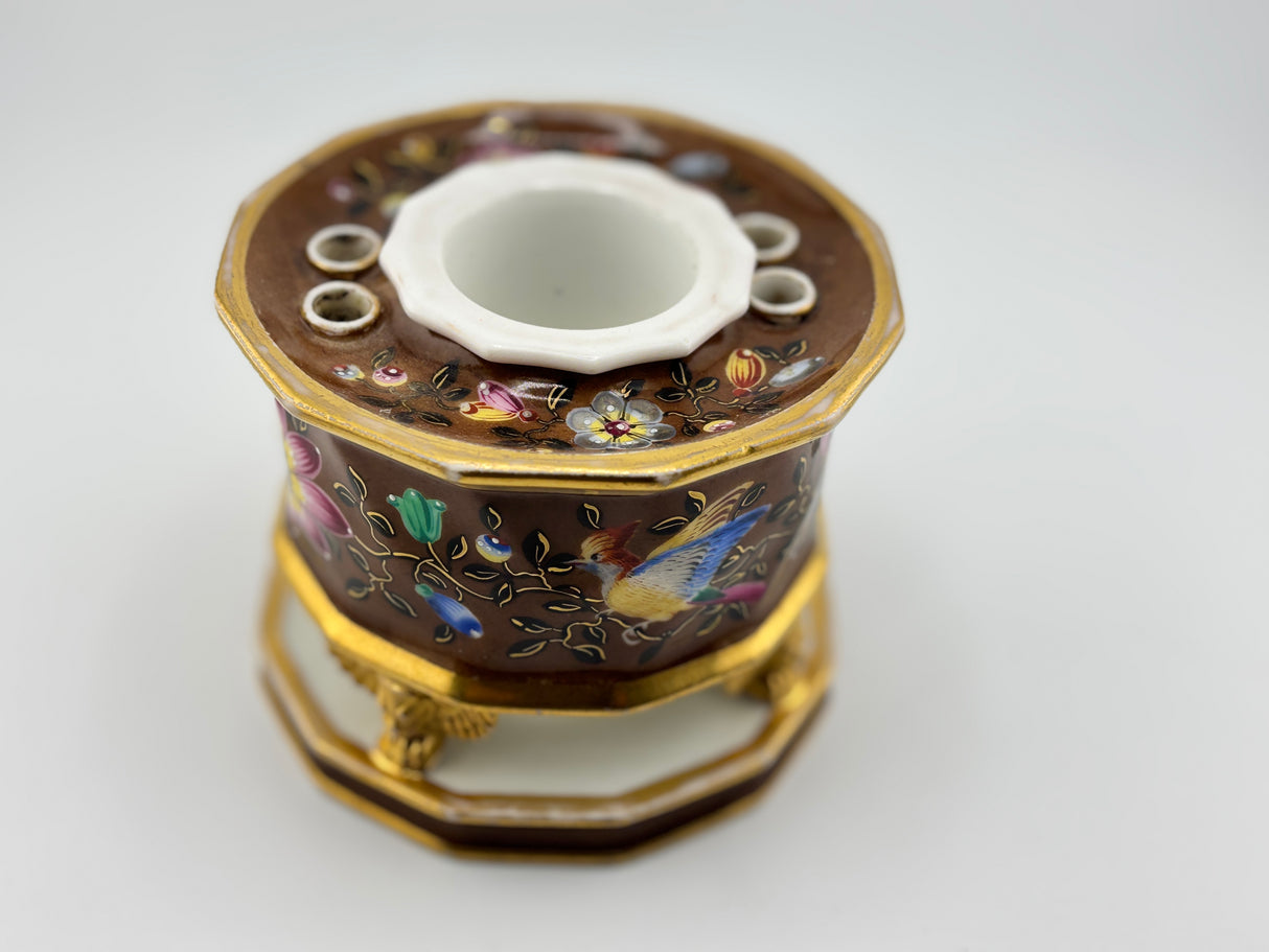 Inkwell Vintage circa 1880 excellent condition - Hand painted