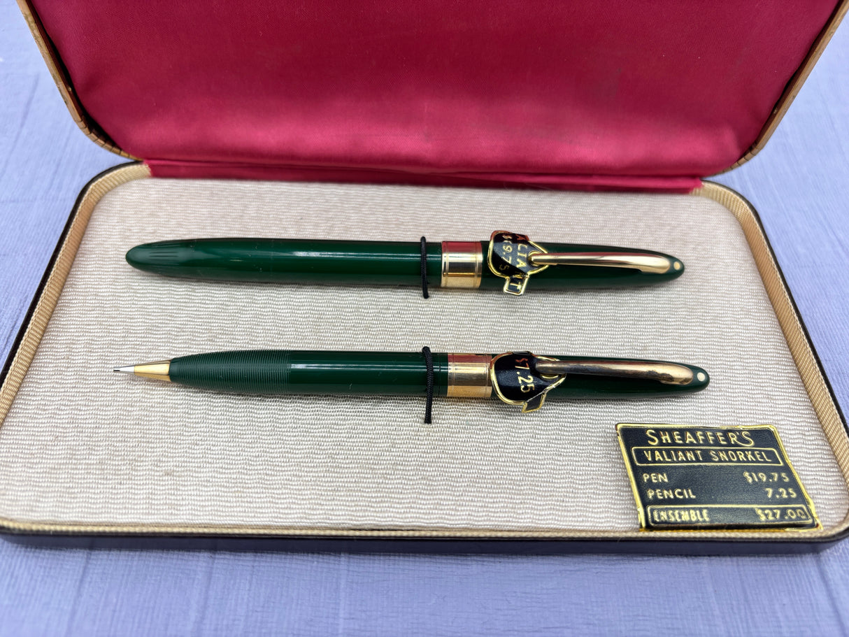 Sheaffer Snorkel set Brown - New old stock and boxed
