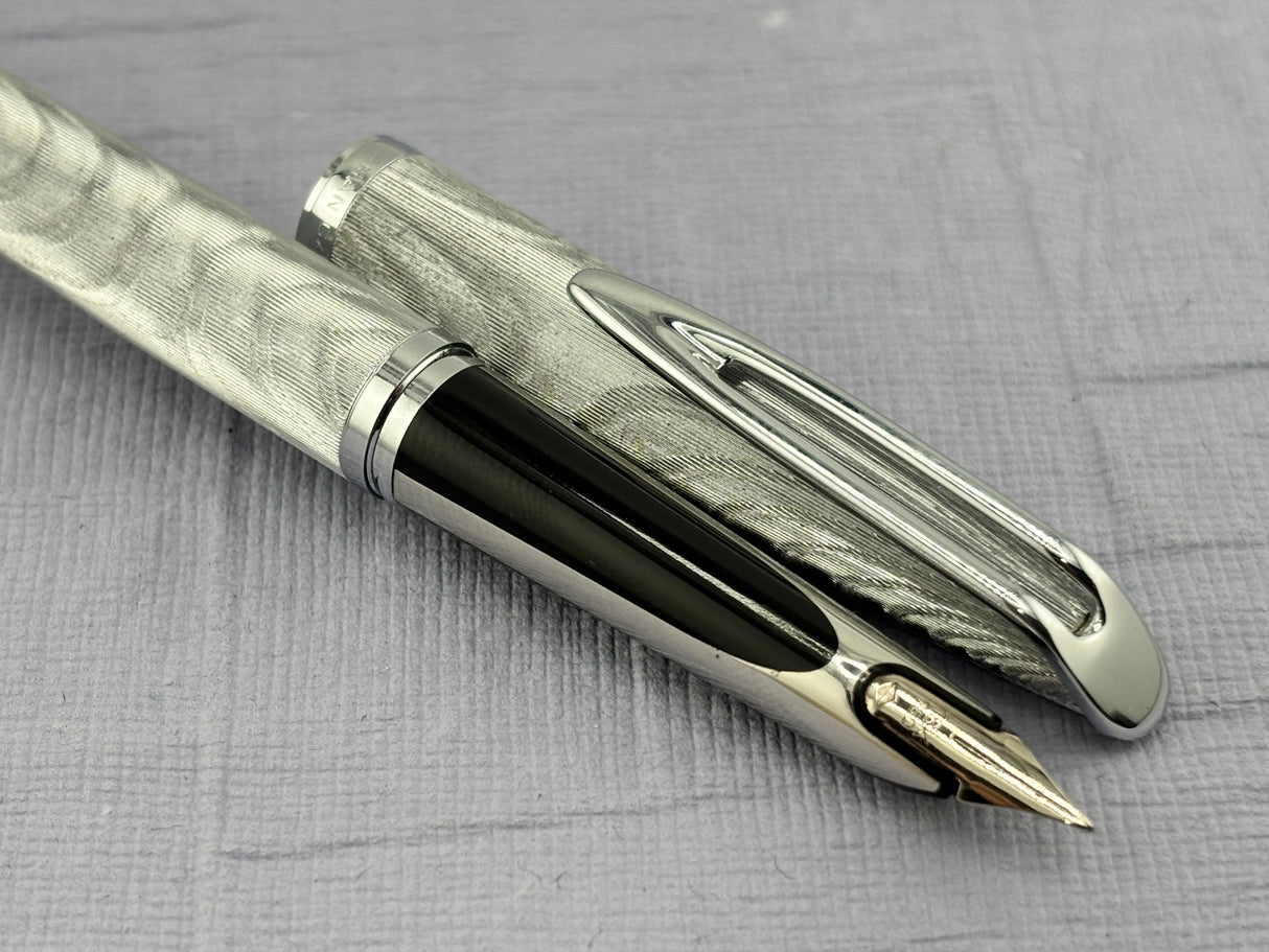 Waterman CF Silver Plaque Moire Fountain Pen