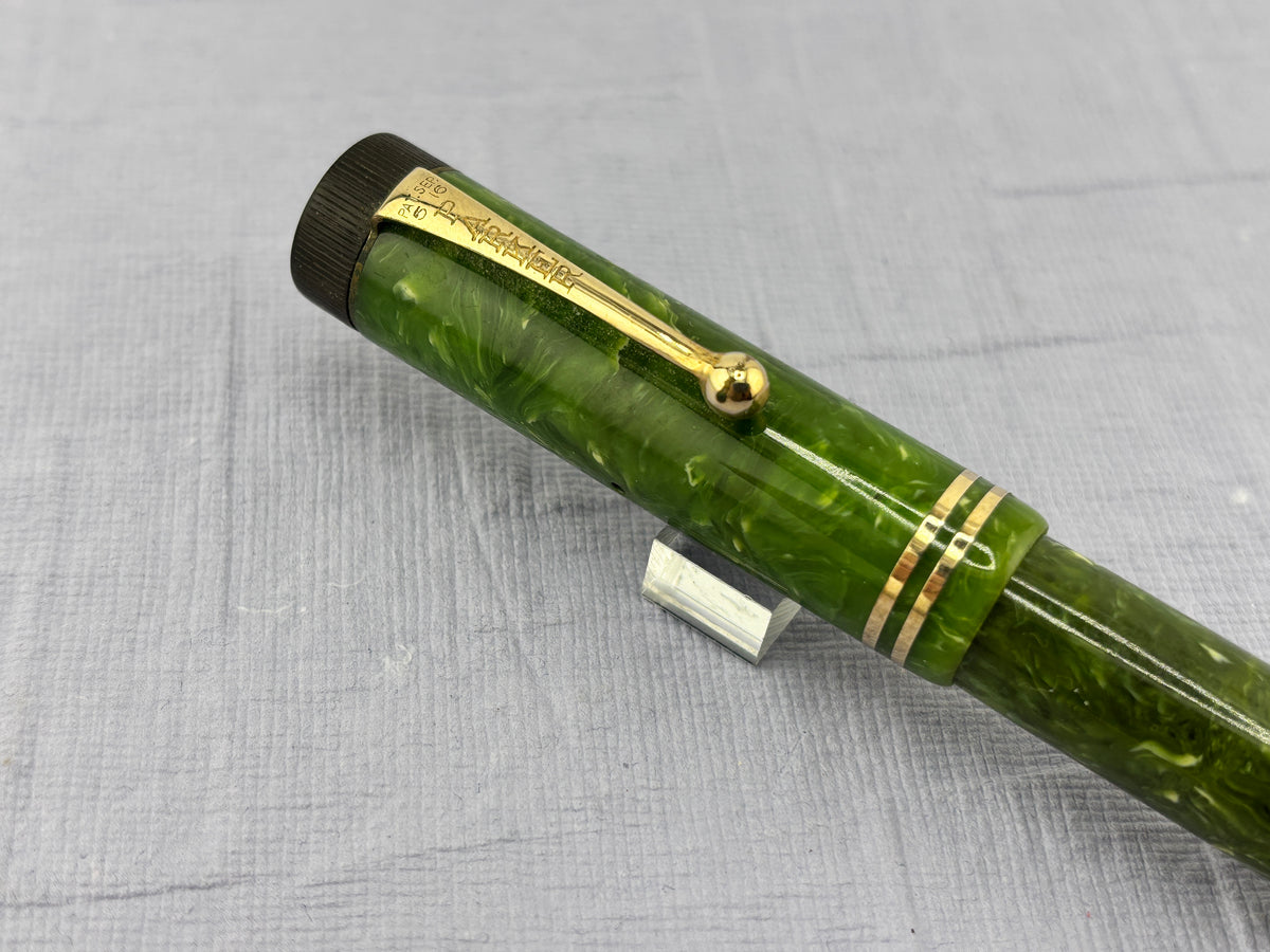 Parker Duofold Senior Flat top Green Jade Fountain Pen