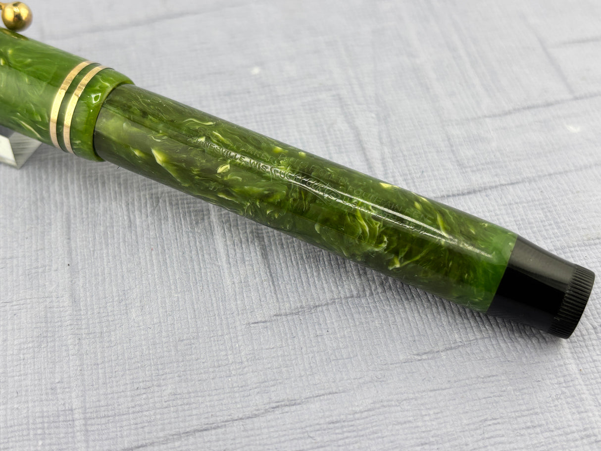 Parker Duofold Senior Flat top Green Jade Fountain Pen