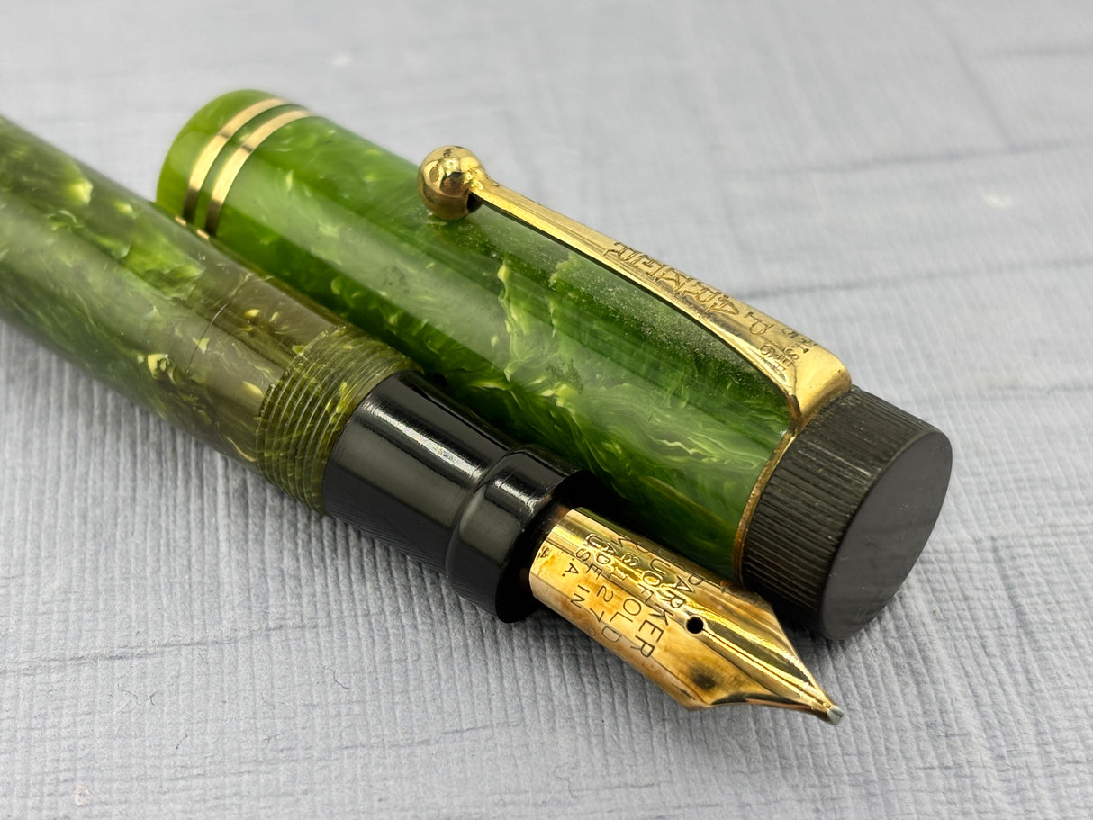 Parker Duofold Senior Flat top Green Jade Fountain Pen