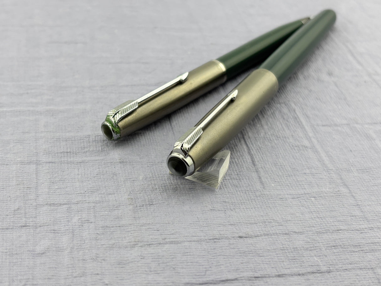 Parker 51 Set Grey Steel Cap Aerometric - Fountain Pen and pencil