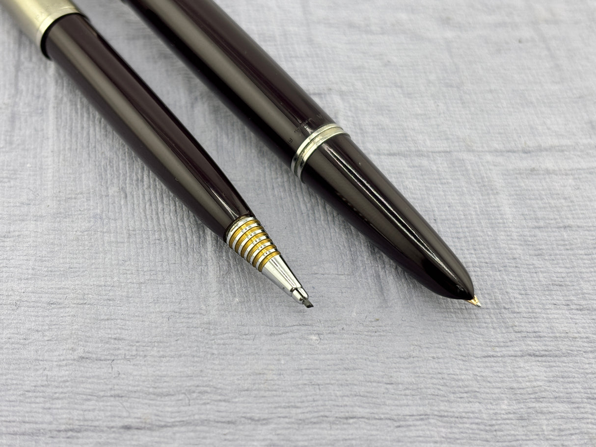 Parker 51 Set Dark Blue Cap Aerometric - Fountain Pen and pencil