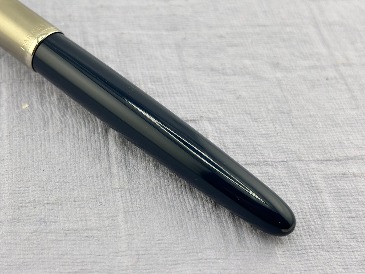 Parker 51 Navy Blue Chrome Cap Aerometric - Fountain Pen