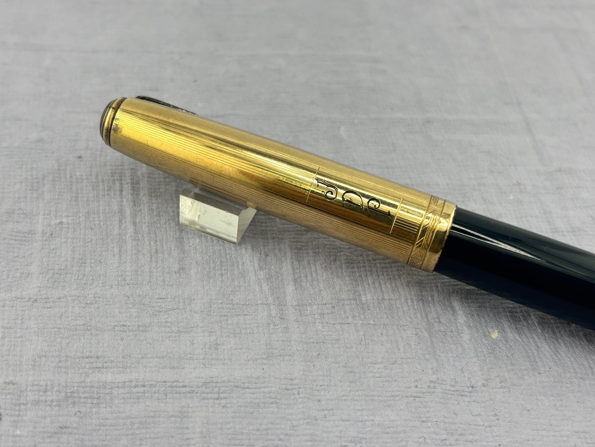 Parker 51 Cedar Blue Gold Cap Diamond Clip Vacumatic Fountain Pen