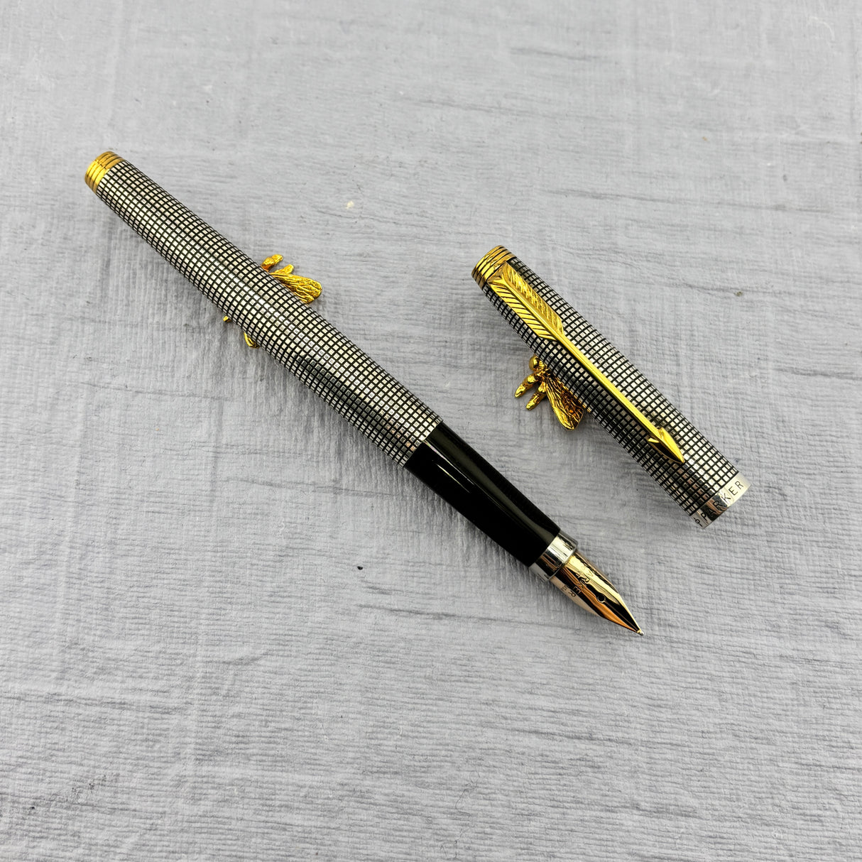 Parker 75 Sterling silver .925 CROSS HATCH "Cisele" Fountain Pen