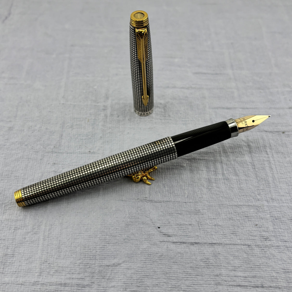 Parker 75 Sterling silver .925 CROSS HATCH "Cisele" Fountain Pen