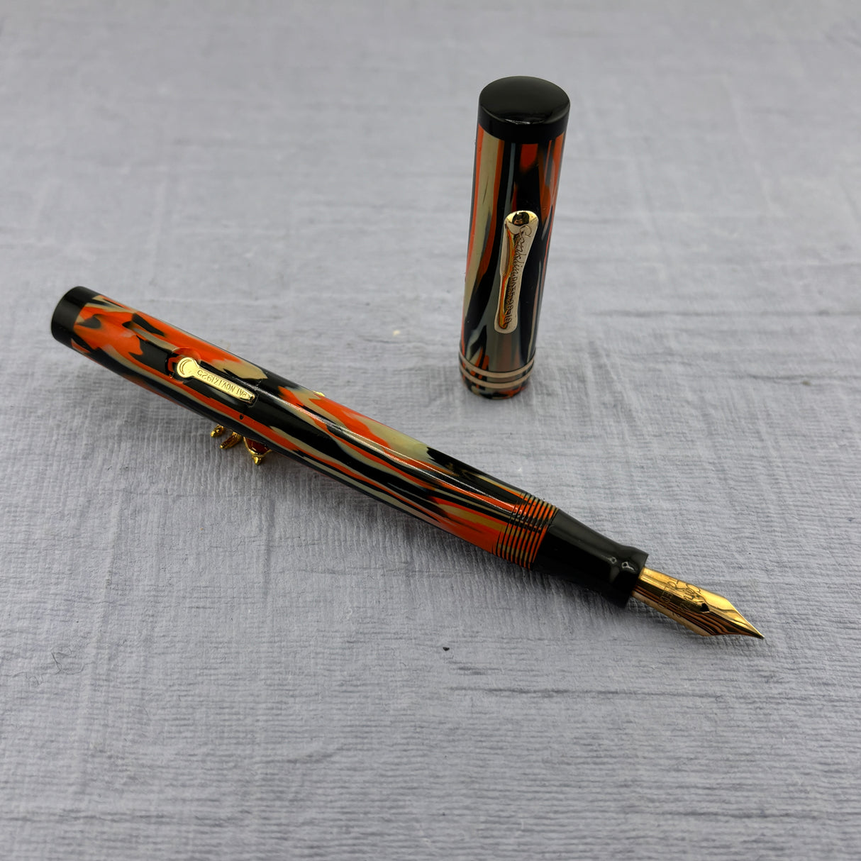 Conklin Black & Orange SET "Halloween" - Flexible Conklin Toledo nib - Fountain Pen and Pencil