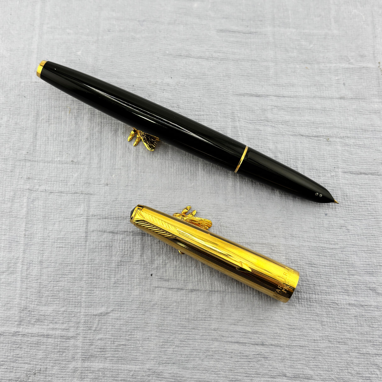 Parker 61 MK II Made in Argentina by Parker - Black - GOLD-PLATED CAP Fountain Pen