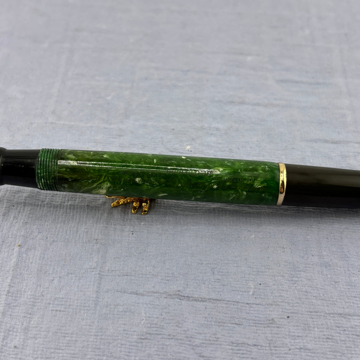 Parker Duofold Green Jade Desk Set Green Base - Fountain Pen