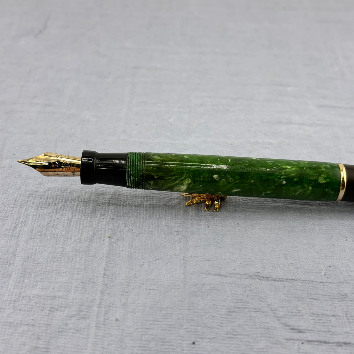 Parker Duofold Green Jade Desk Set Green Base - Fountain Pen