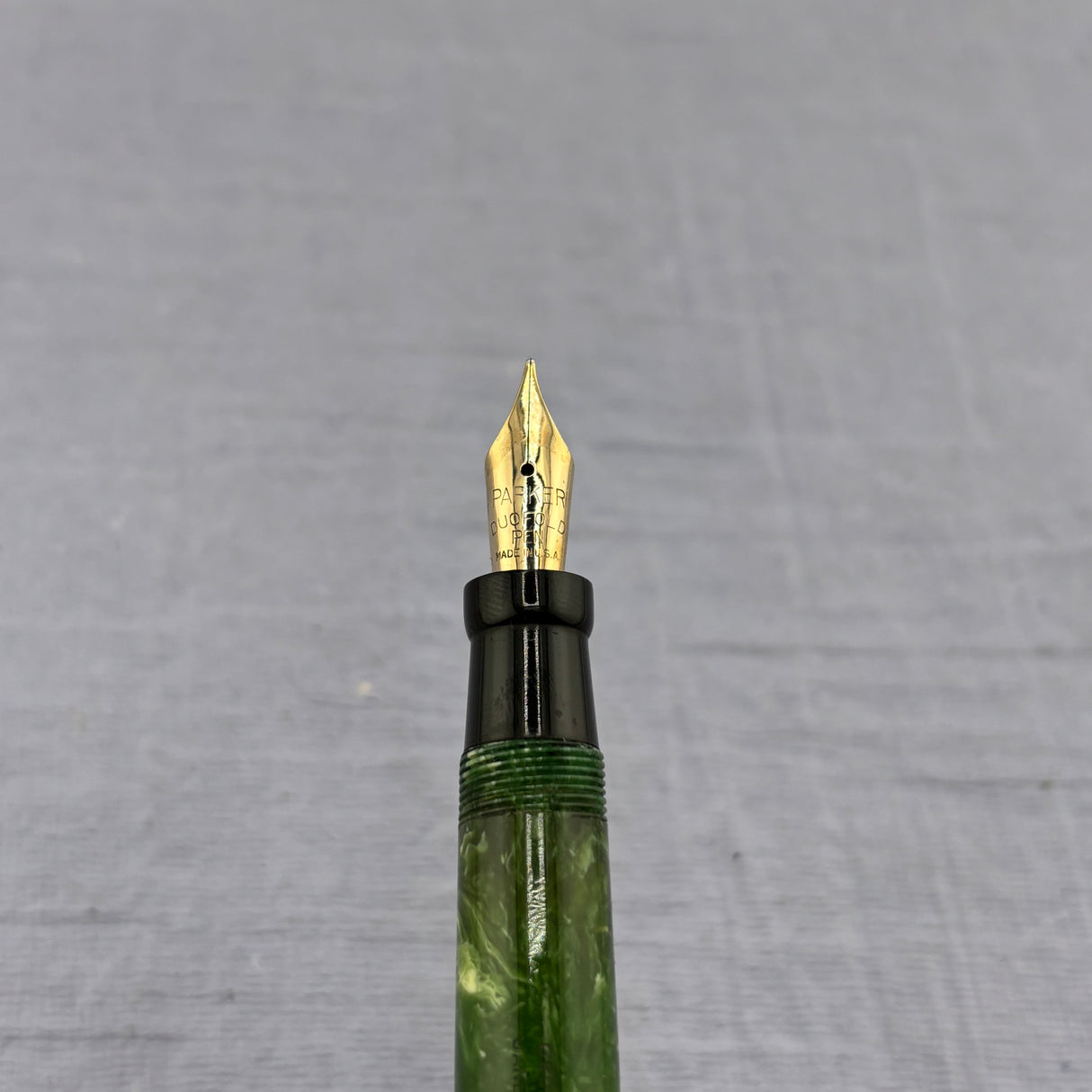 Parker Duofold Green Jade Desk Set Green Base - Fountain Pen