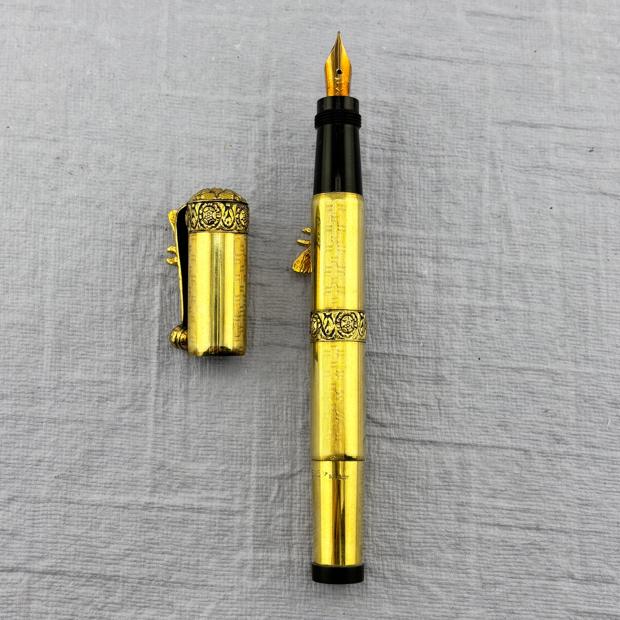 Magus Safety Fountain Pen 18 Carat Rolled Gold with Original Box