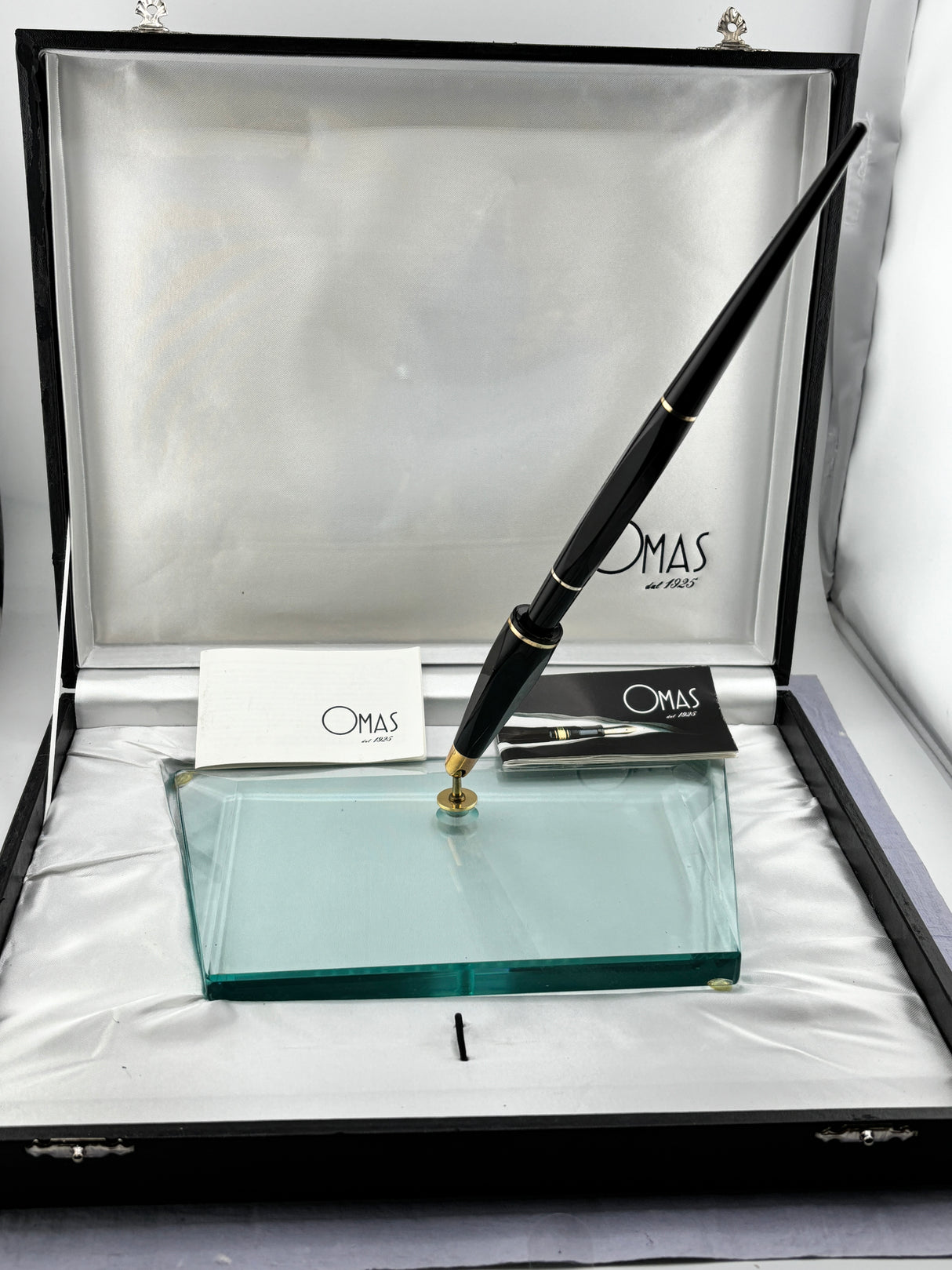 OMAS Signum Faceted Black Desk Pen Limited 70/100 Superb Flex nib Signum 14k gold !