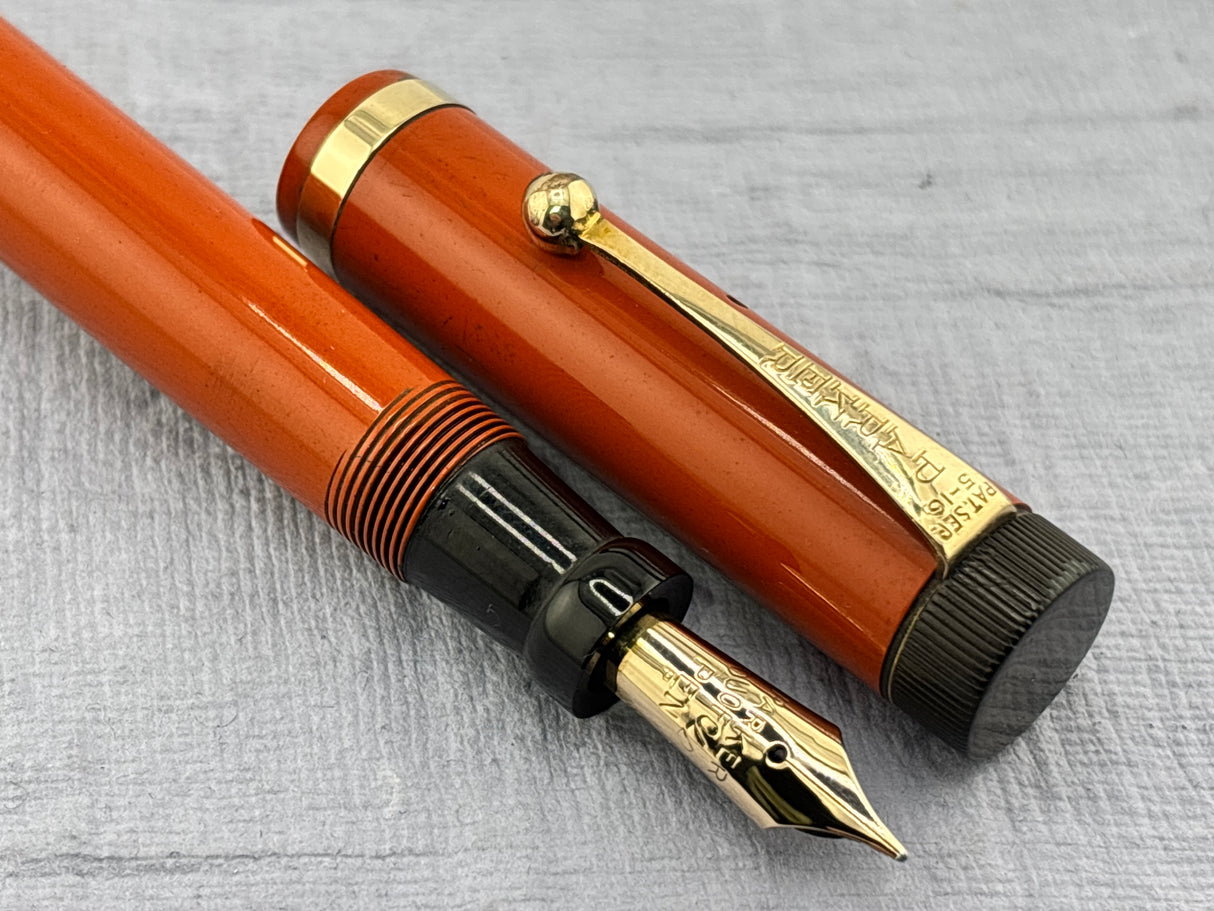 Parker Duofold Junior Red Hard Rubber - Fountain Pen