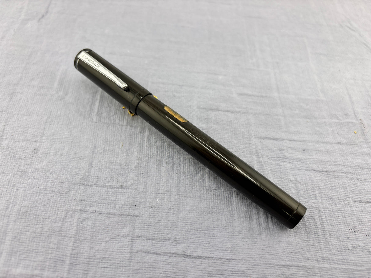 Waterman's USA LATE MODEL Safety Black with clip still have sticker on it "Music Nib" - Fountain Pen