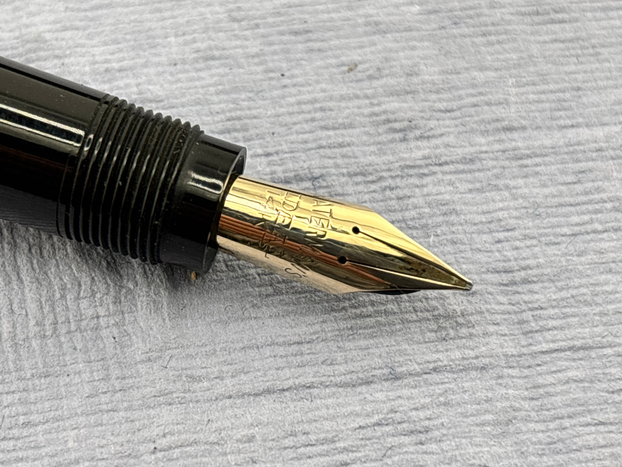 Waterman's USA LATE MODEL Safety Black with clip still have sticker on it "Music Nib" - Fountain Pen