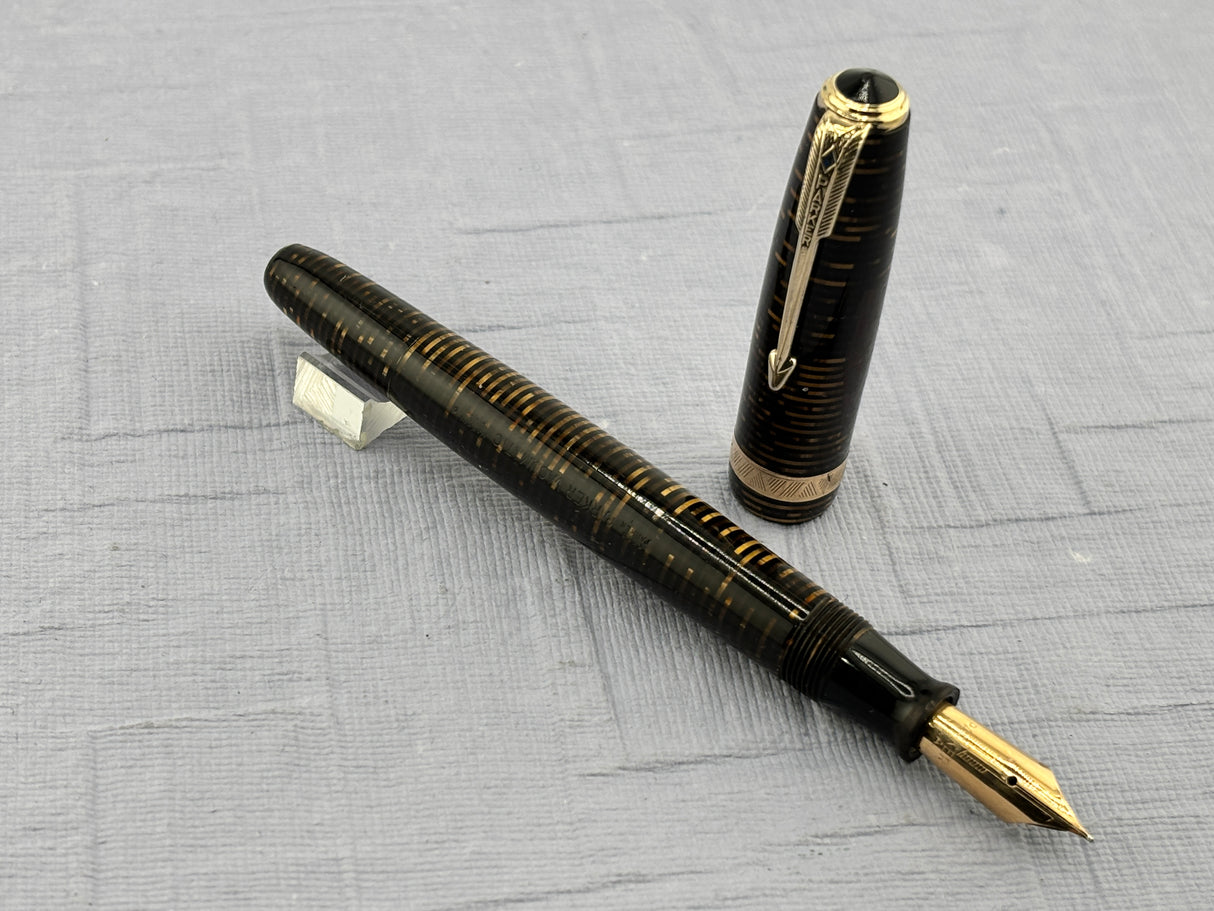 Parker Vacumatic Standard Brown Split Arrow Diamond clip - Fountain Pen