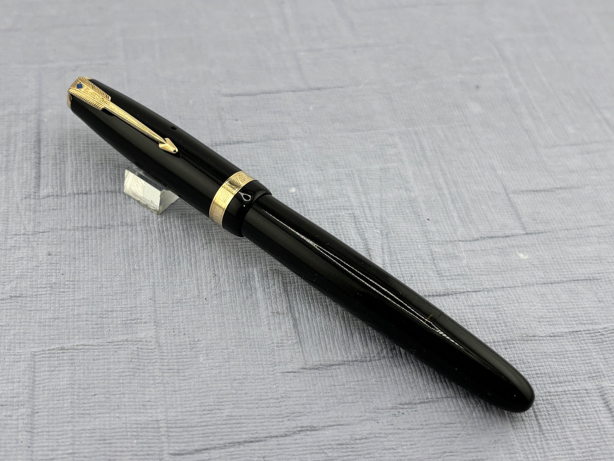 Parker Vacumatic Standard Black Diamond clip FLEX nib - Fountain Pen
