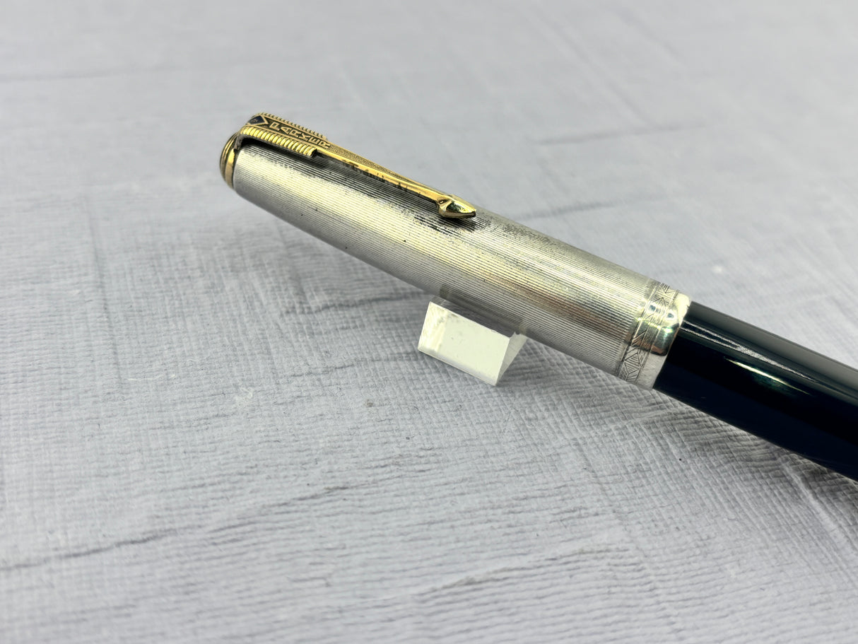 Parker 51 Navy Blue Sterling silver cap Vacumatic - Fountain Pen