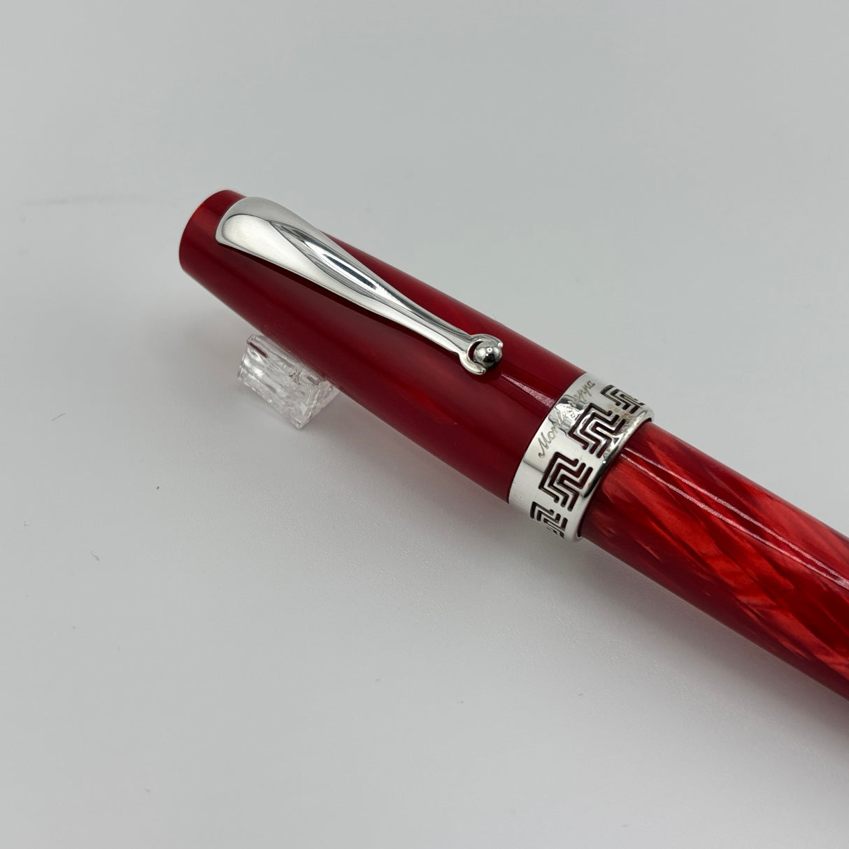 Montegrappa Historia Lustrous Red Marbled Celluloid Limited Edition Fountain Pen - Medium 18kt Gold Nib