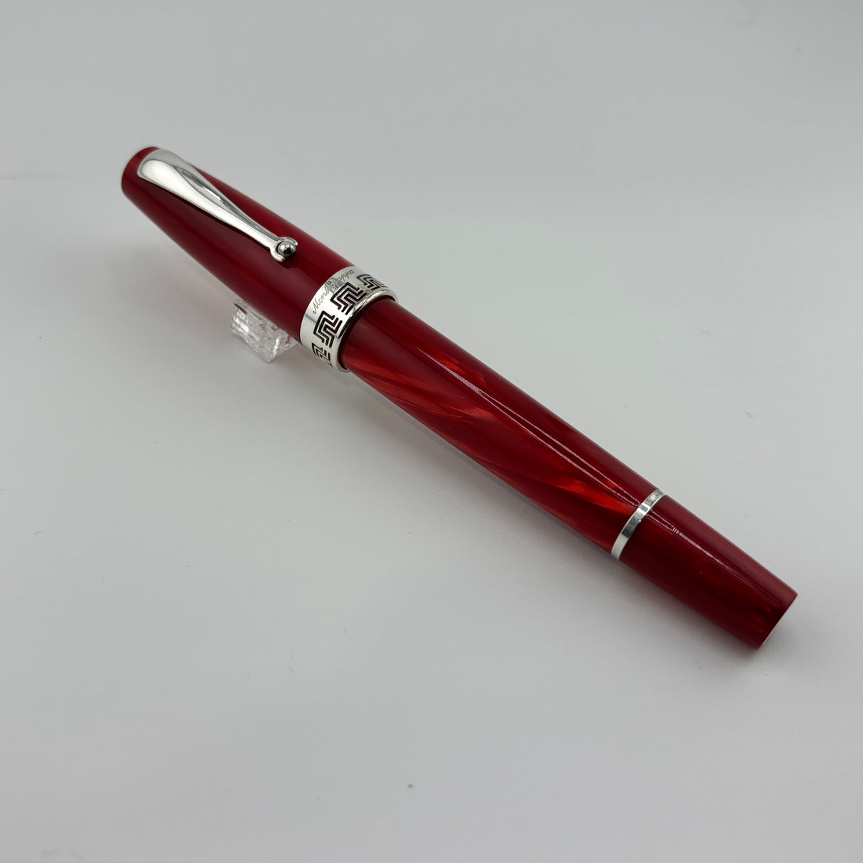 Montegrappa Historia Lustrous Red Marbled Celluloid Limited Edition Fountain Pen - Medium 18kt Gold Nib