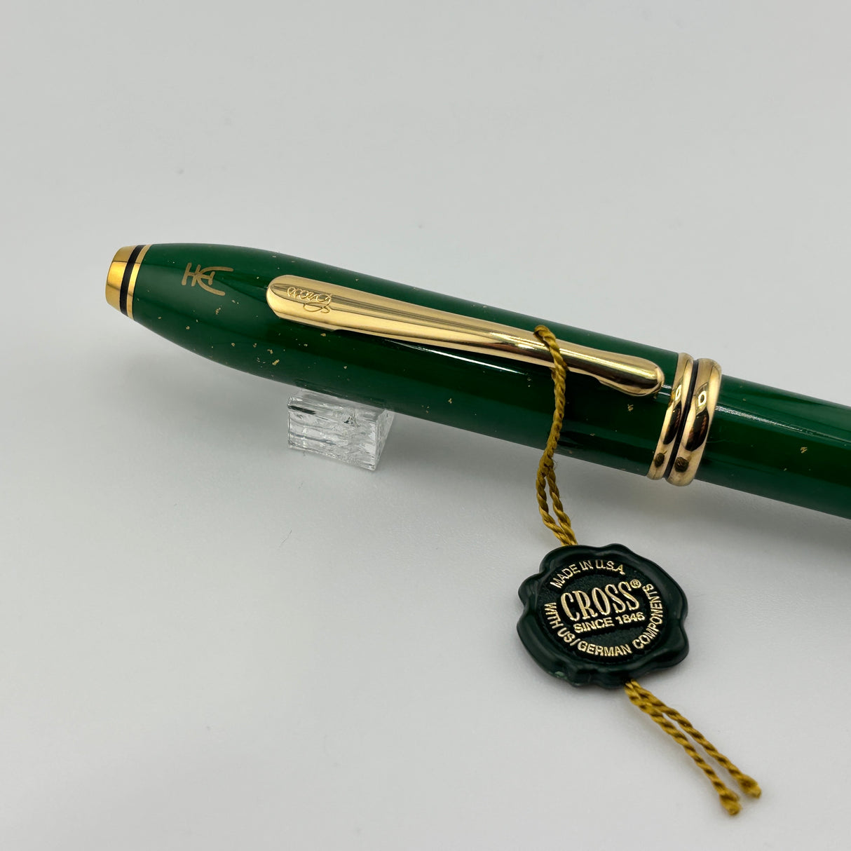 Cross Townsend Green Jade Special Edition Fountain Pen - Made in USA - Medium 18kt Gold Nib