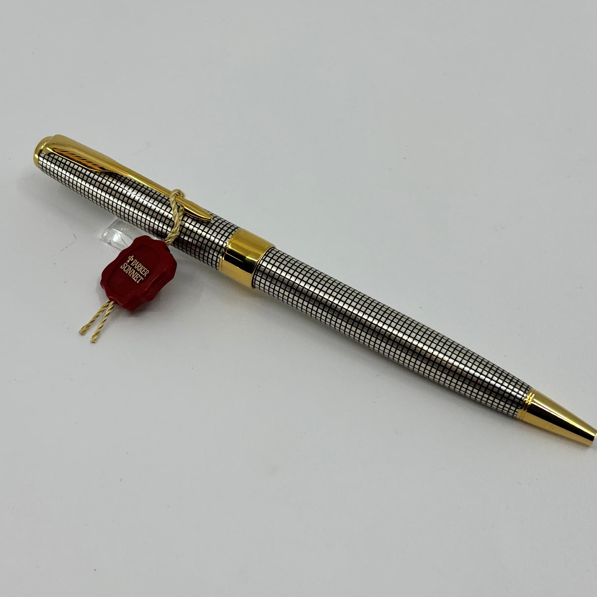 Parker Sonnet Sterling Silver Cisele Cross Hatch Design Ballpoint Pen - Circa 1995