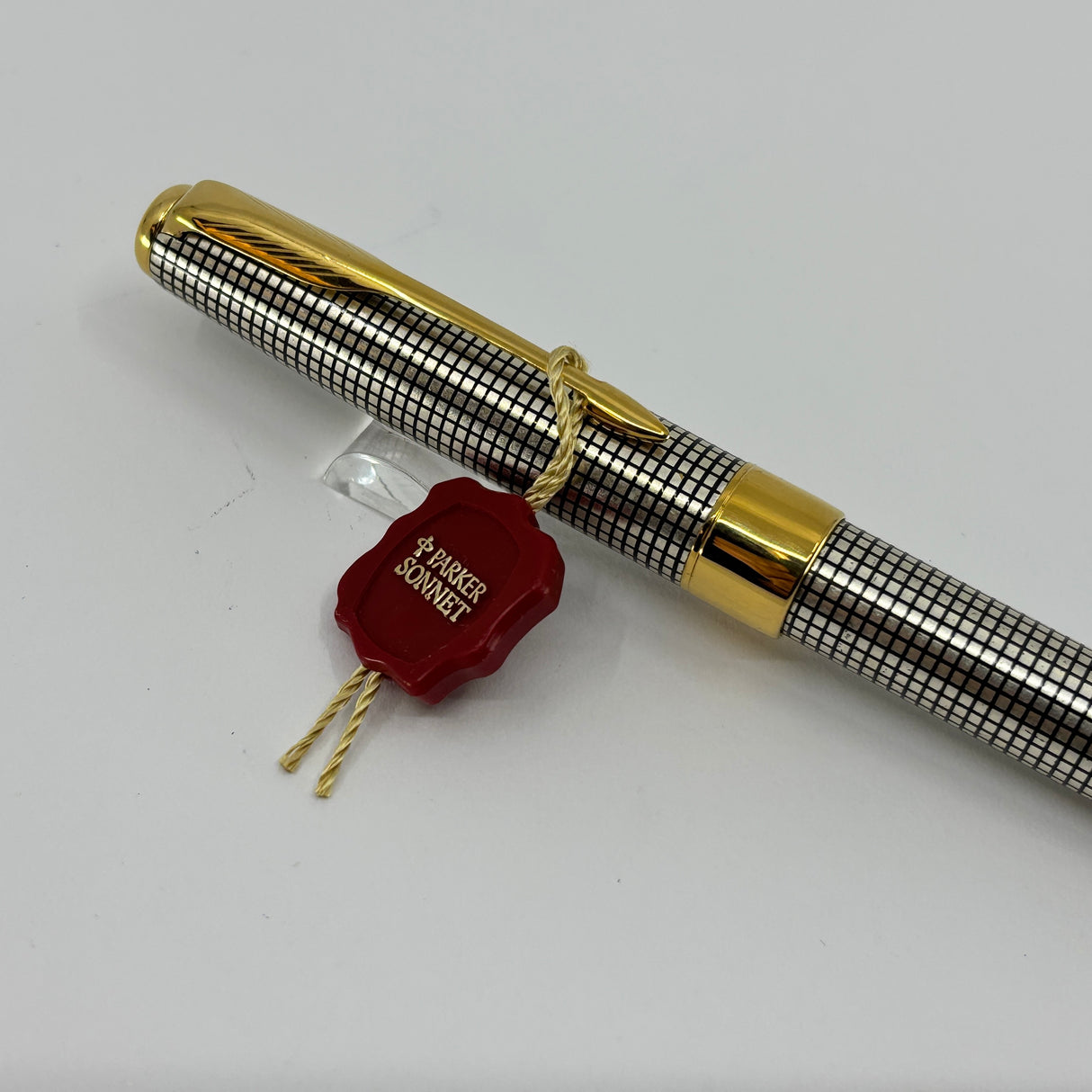Parker Sonnet Sterling Silver Cisele Cross Hatch Design Ballpoint Pen - Circa 1995