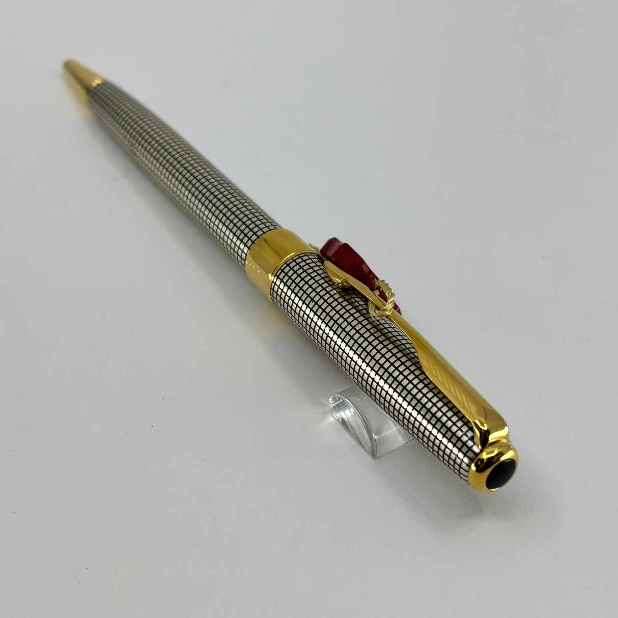 Parker Sonnet Sterling Silver Cisele Cross Hatch Design Ballpoint Pen - Circa 1995