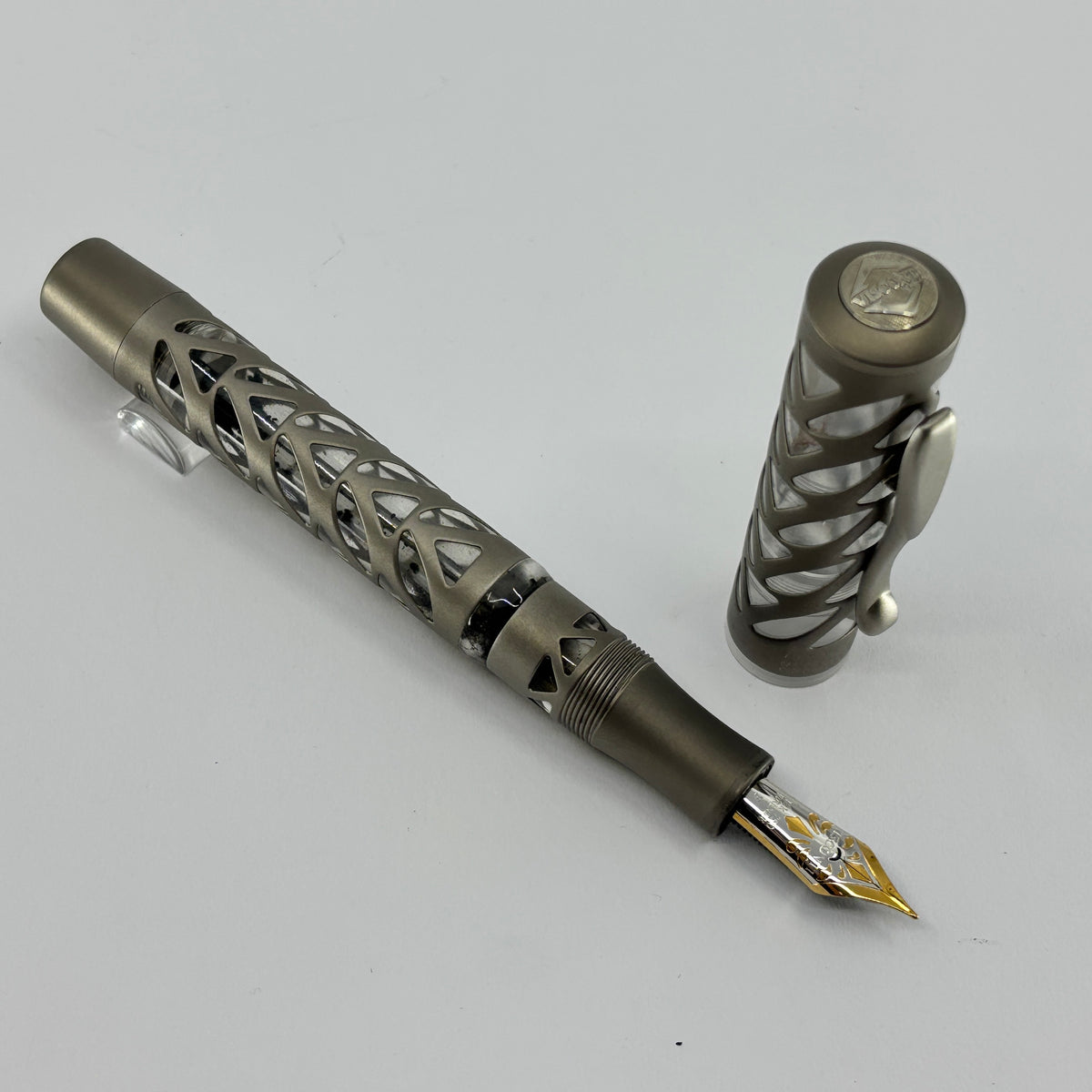 Visconti Titanium Skeleton Limited Edition Fountain Pen - Fine 18kt Gold Nib