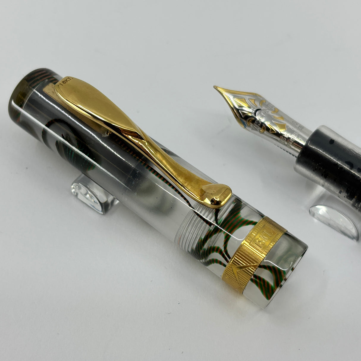 Visconti Voyager 18KT Demonstrator Limited Edition Fountain Pen - Clip & Cap Band are 18kt Gold + Fine 18kt Gold Nib!!!