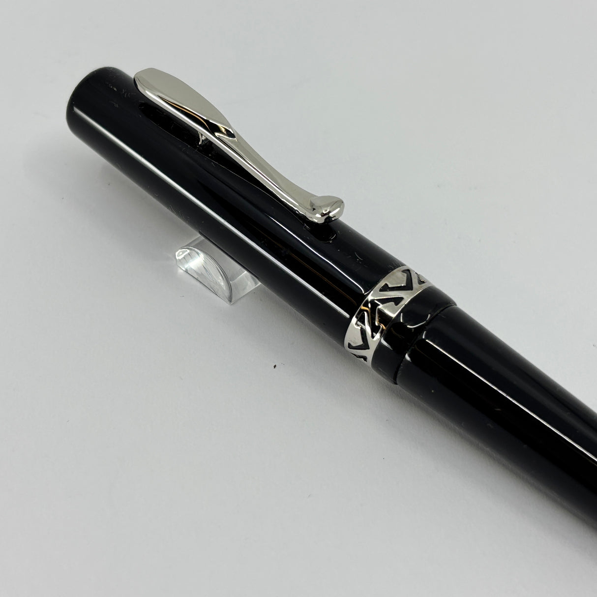 Visconti Glossy Black Resin Midnight Voyager Ballpoint Pen - Sterling Silver Trim - Circa 2004