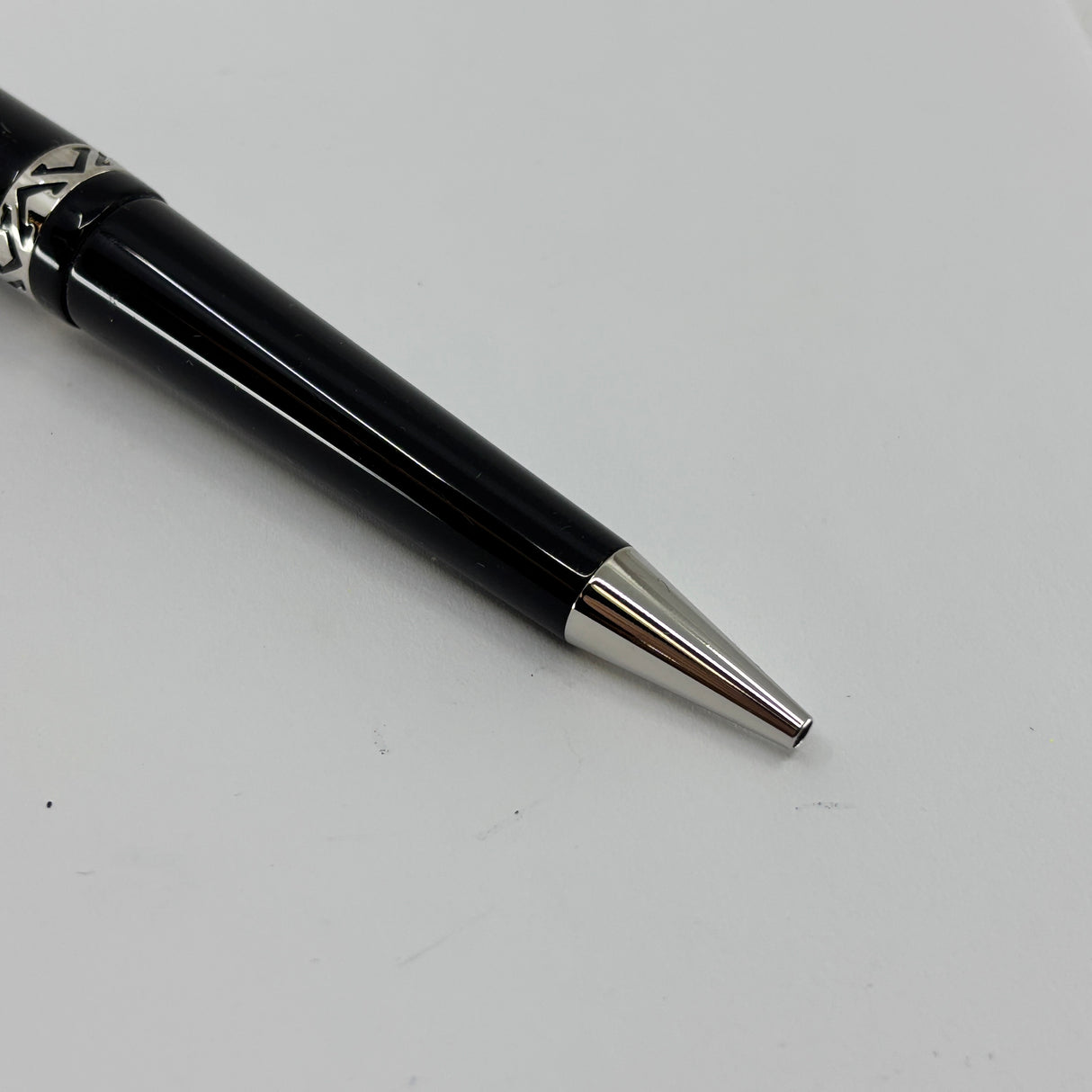 Visconti Glossy Black Resin Midnight Voyager Ballpoint Pen - Sterling Silver Trim - Circa 2004