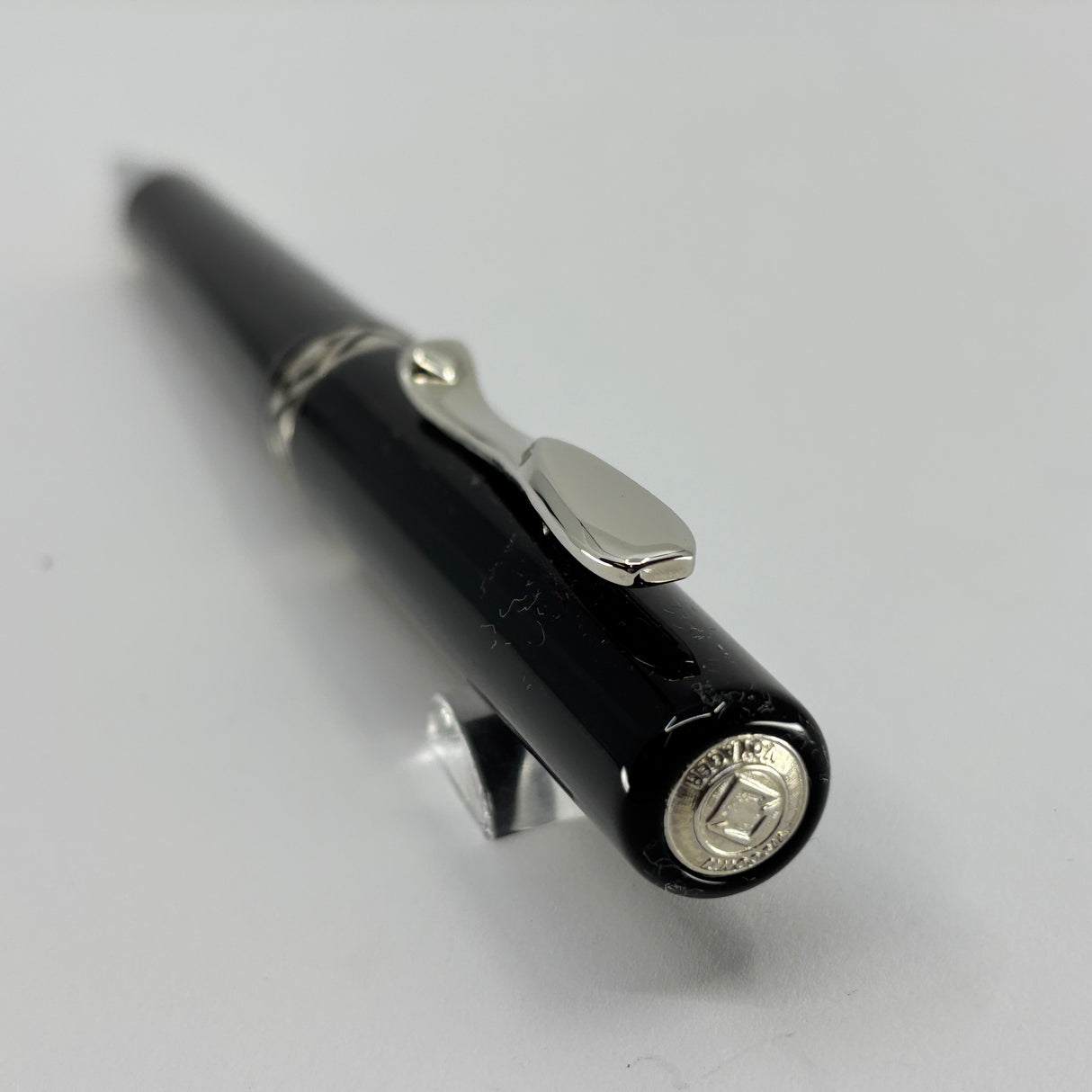 Visconti Glossy Black Resin Midnight Voyager Ballpoint Pen - Sterling Silver Trim - Circa 2004