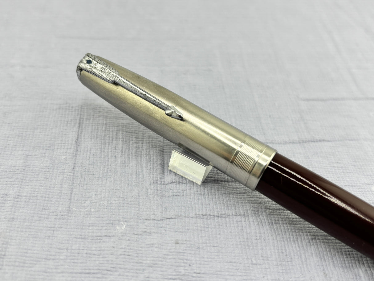 Parker 51 Burgundy Coin Stack Steel cap Diamond Clip Vacumatic - Fountain Pen