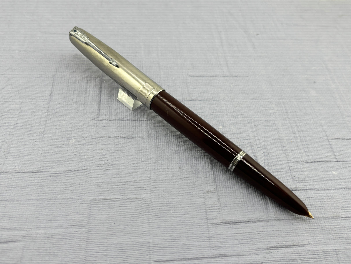 Parker 51 Burgundy Coin Stack Steel cap Diamond Clip Vacumatic - Fountain Pen