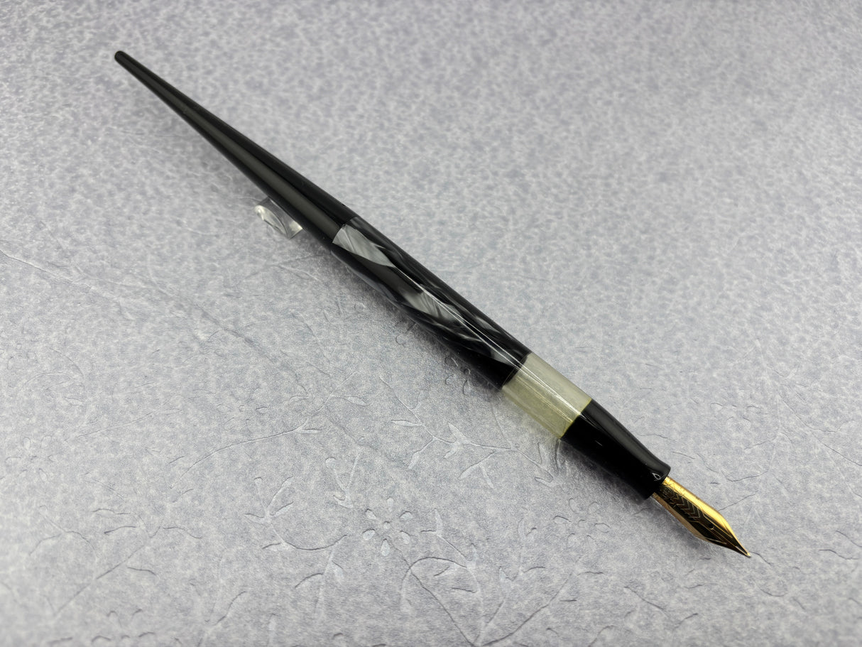 Omas Desk Pen Grigio Perla Celluloid Ink View Window - Never been filled