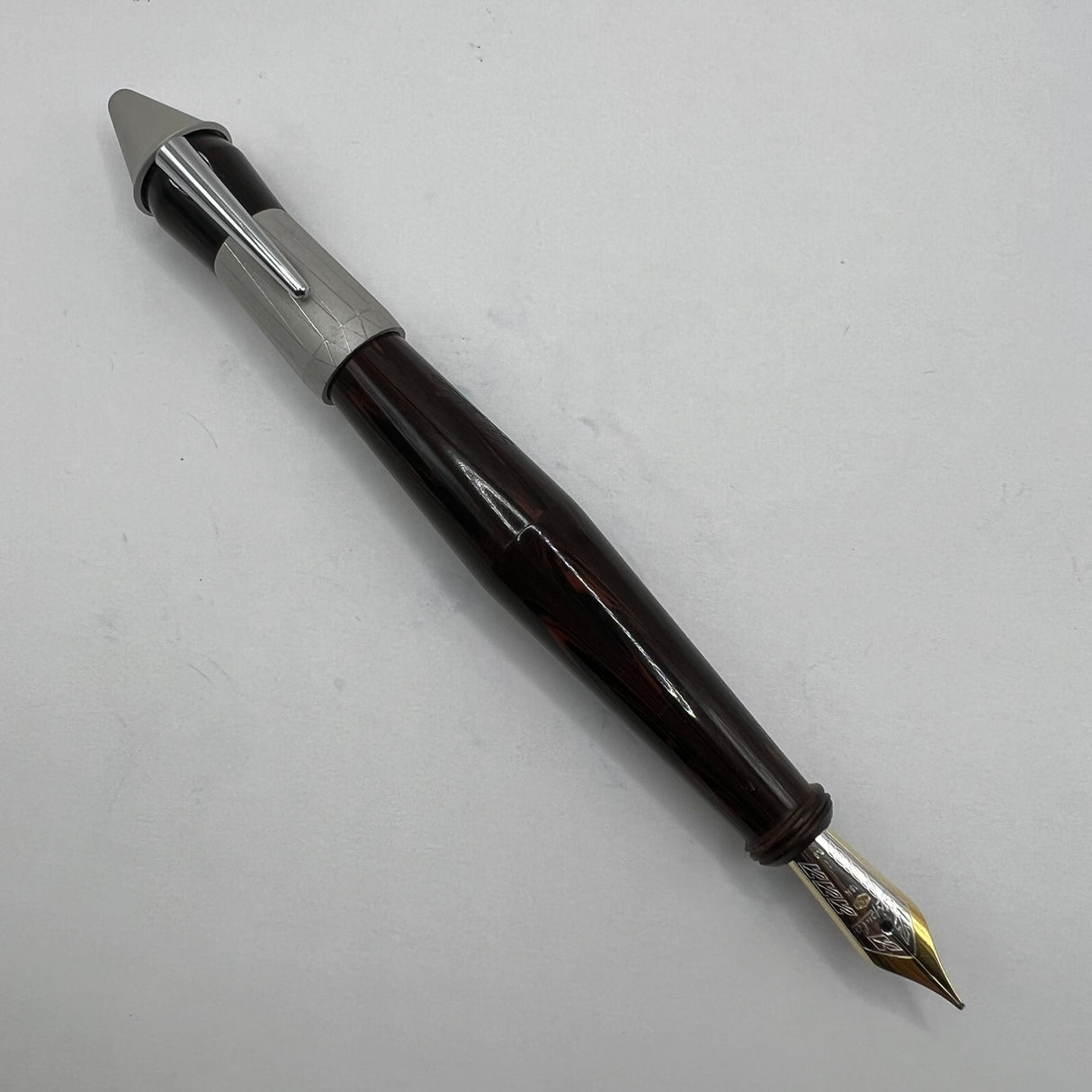 Stipula Pinocchio Limited Edition Woodgrain Ebonite Fountain Pen - STUB 0.9mm 18kt Gold Nib