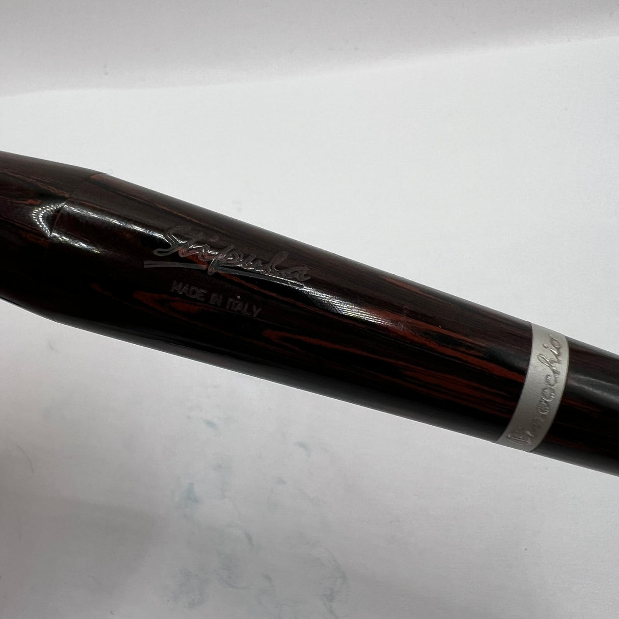 Stipula Pinocchio Limited Edition Woodgrain Ebonite Fountain Pen - STUB 0.9mm 18kt Gold Nib