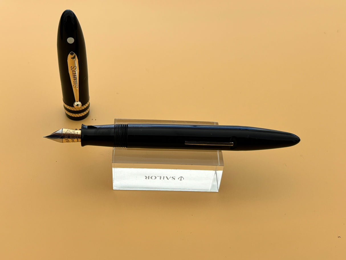 Sheaffer Balance Lifetime Black Uncommon Double Band cap - Fountain Pen