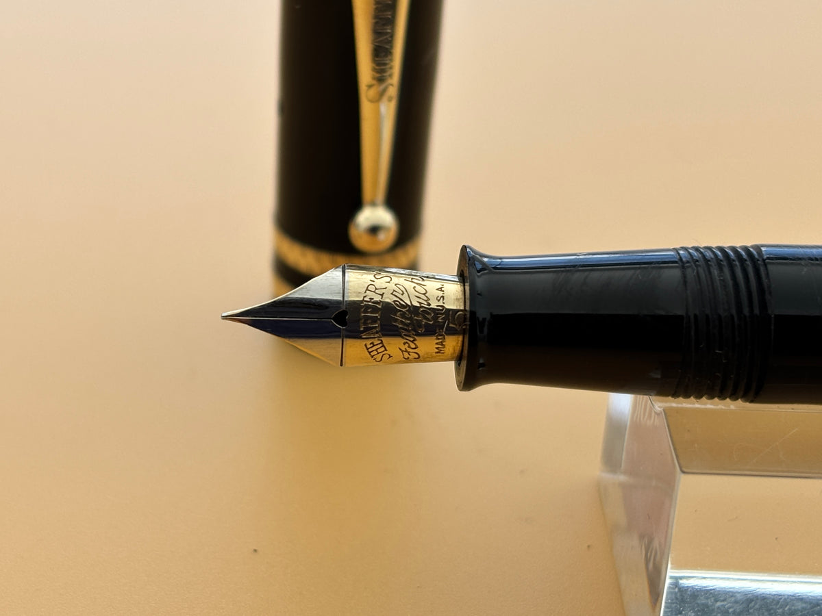 Sheaffer Balance Lifetime Black Uncommon Double Band cap - Fountain Pen