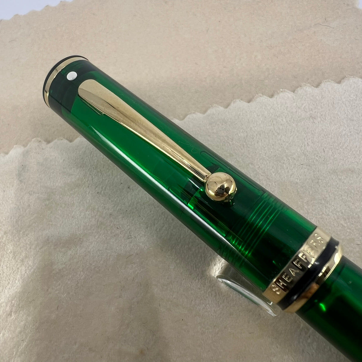 Sheaffer Connaisseur Aegean Green Transparent Fountain Pen - Broad 14kt Gold Nib